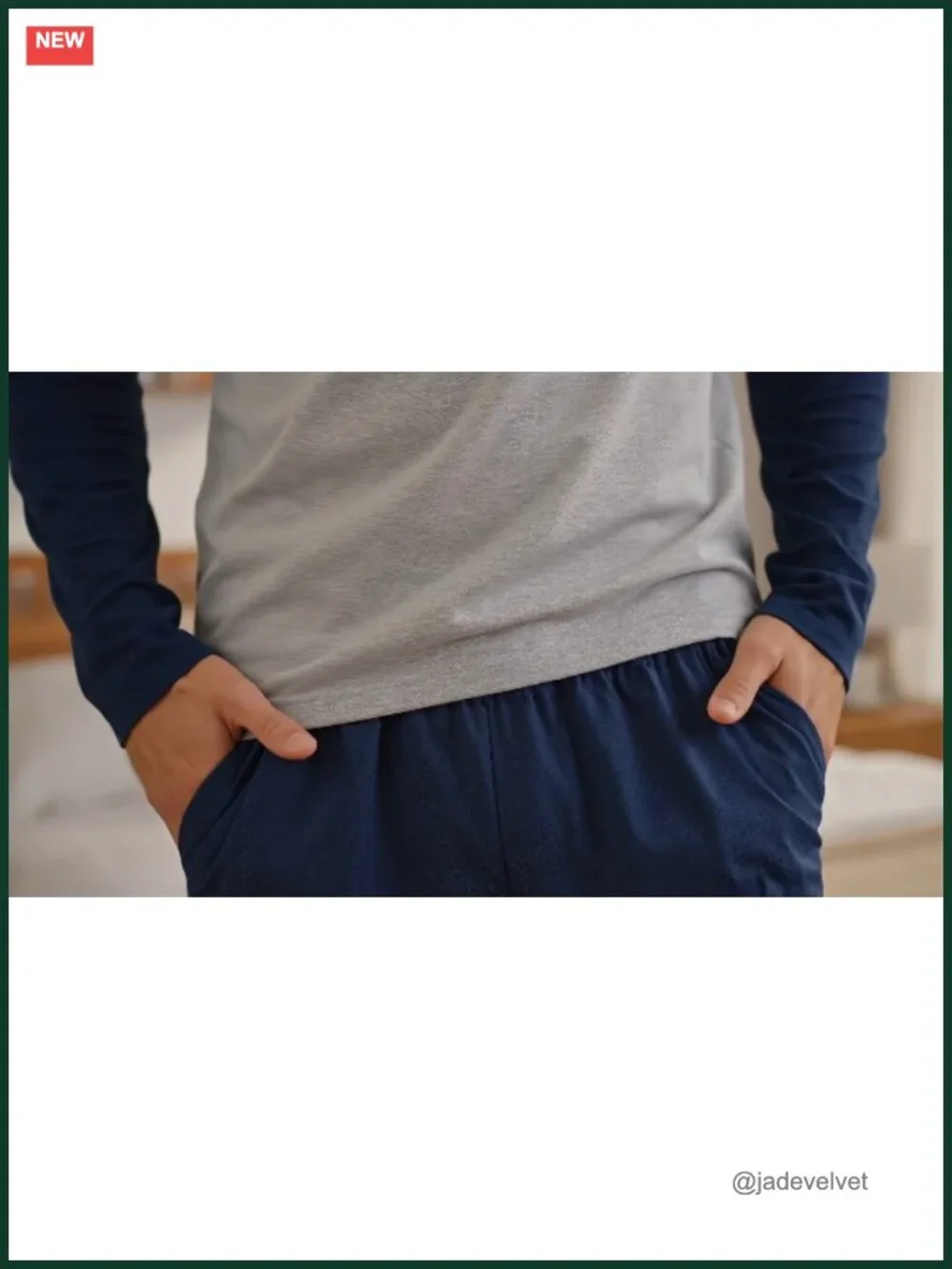 Men's 2-Piece Long Sleeve Pajama Set with Pockets Loungewear Sleepwear
